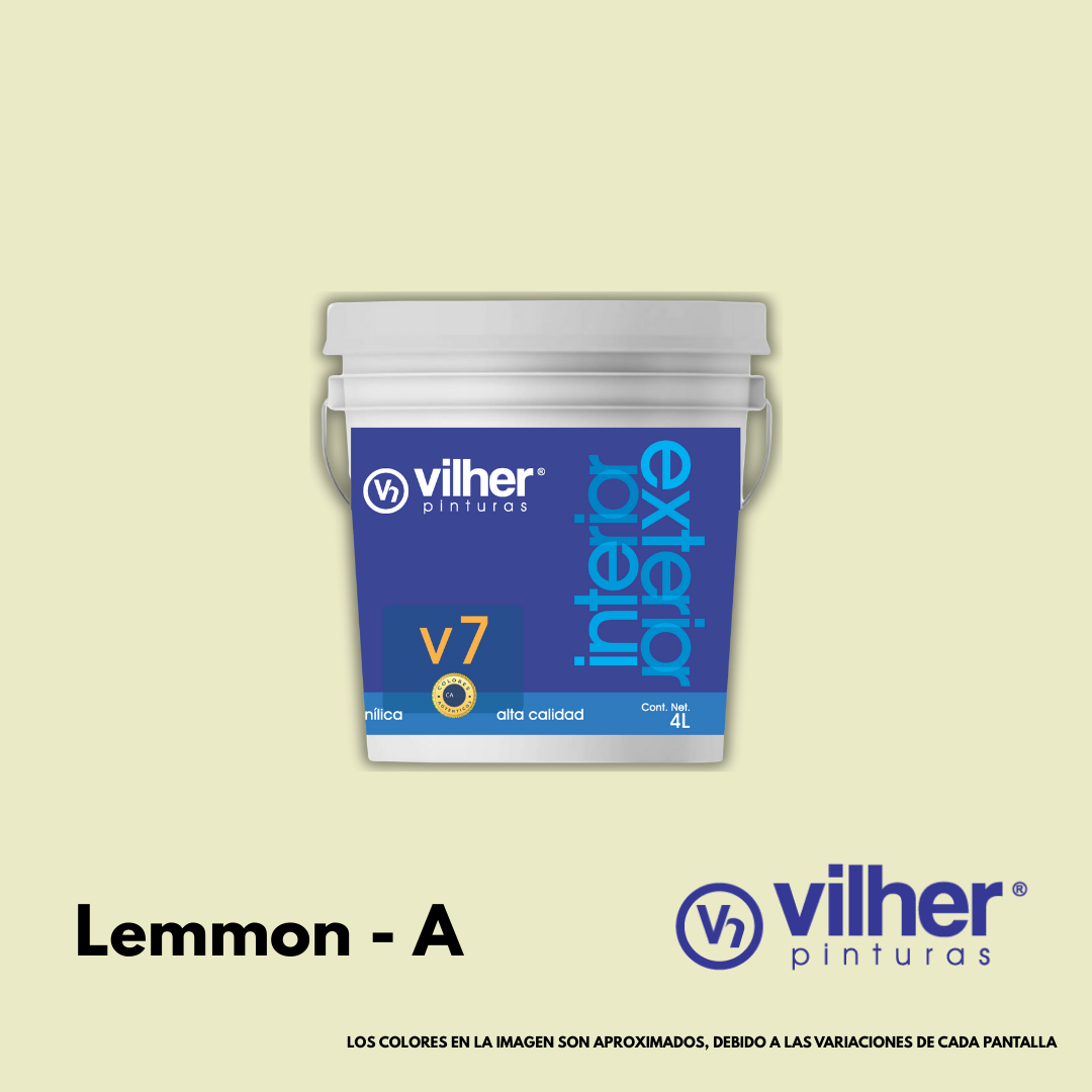 Pintura Vilher V7 Vinílica Acrílica 4 Litros 7 Años Interior y Exterior