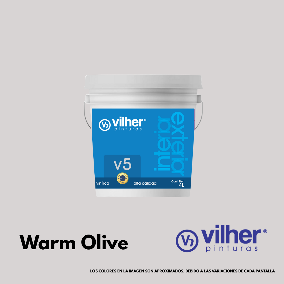 Pintura Vilher V5 Vinílica Acrílica 4 Litros 5 Años Interior y Exterior