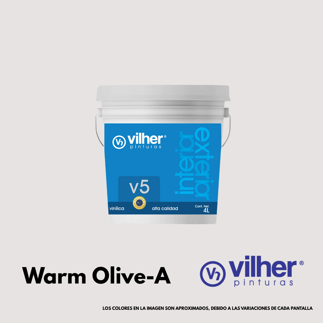 Pintura Vilher V5 Vinílica Acrílica 4 Litros 5 Años Interior y Exterior