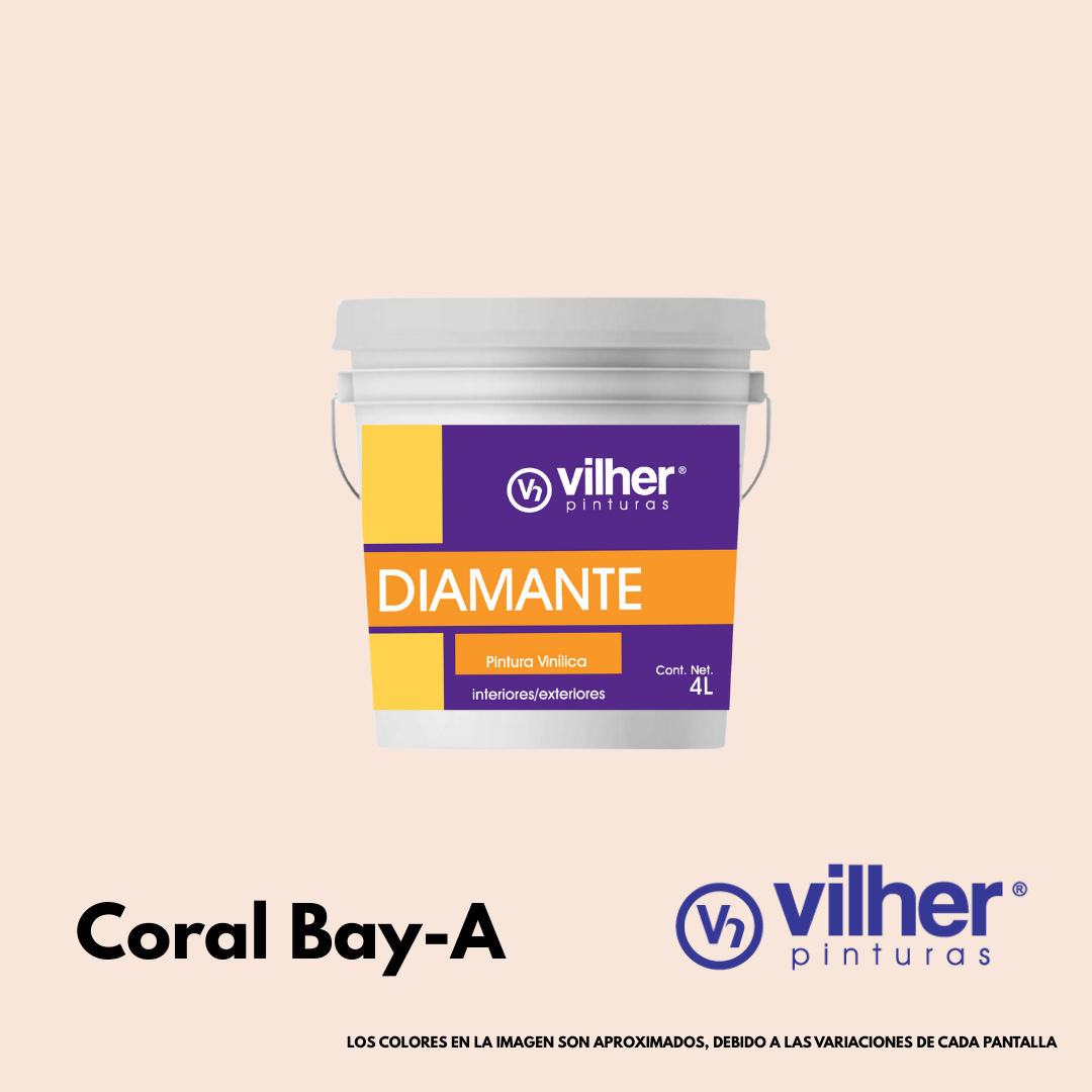 Pintura Vilher Vinílica Acrílica Diamante 4 Litros 3 Años Interior y Exterior