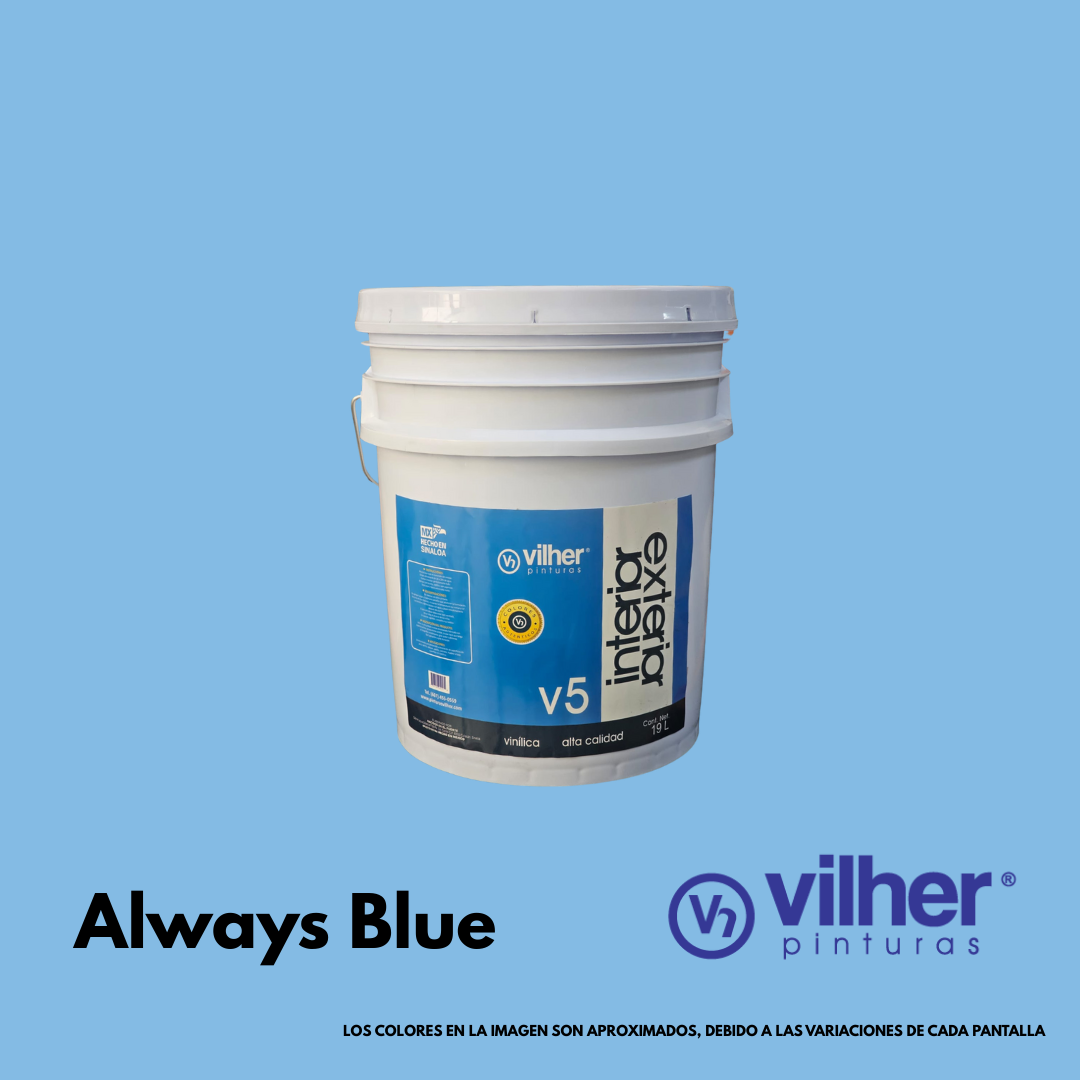 Pintura Vilher V5 Vinílica Acrílica 19 Litros 5 Años Interior y Exterior