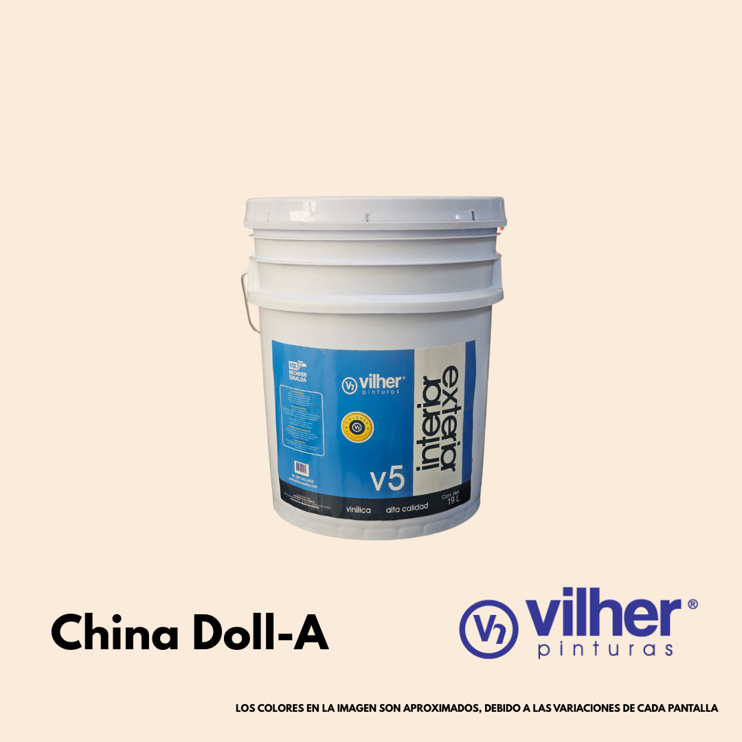Pintura Vilher V5 Vinílica Acrílica 19 Litros 5 Años Interior y Exterior