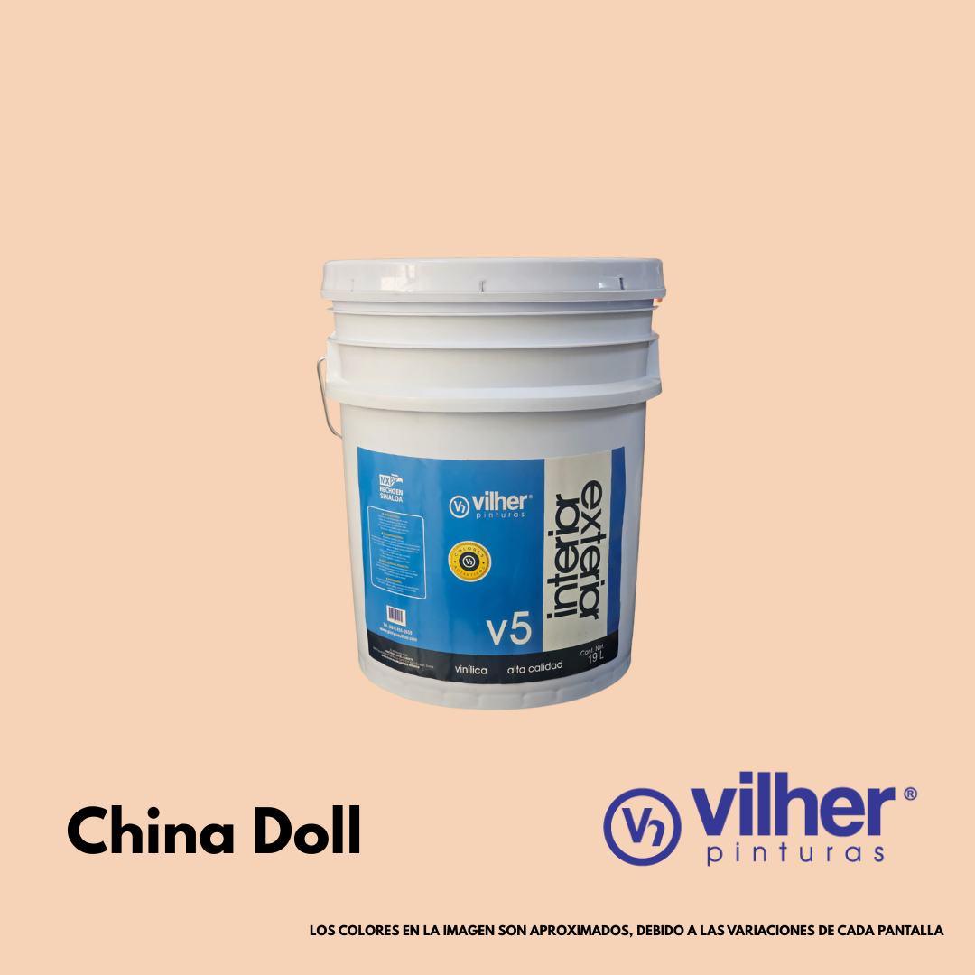 Pintura Vilher V5 Vinílica Acrílica 19 Litros 5 Años Interior y Exterior