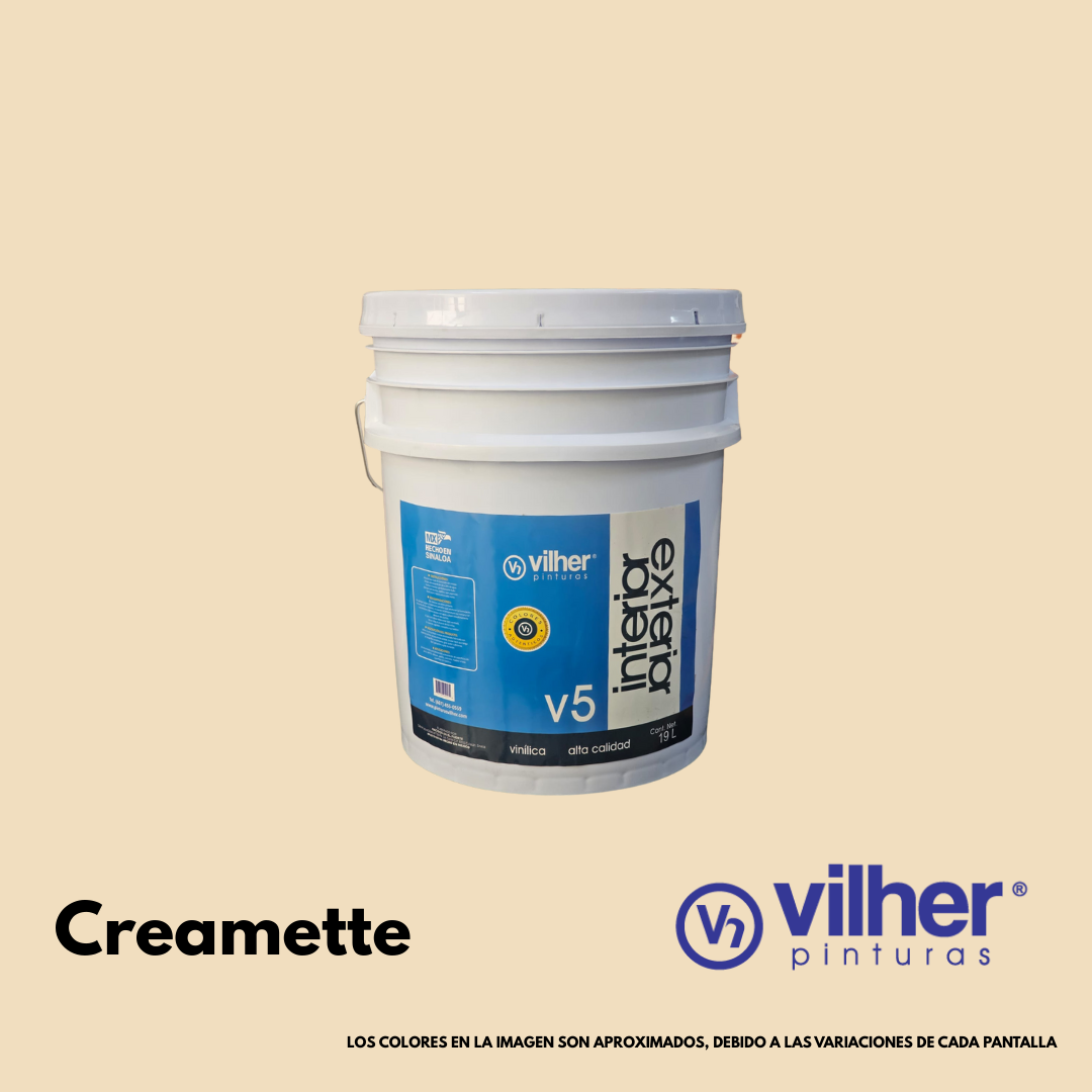 Pintura Vilher V5 Vinílica Acrílica 19 Litros 5 Años Interior y Exterior