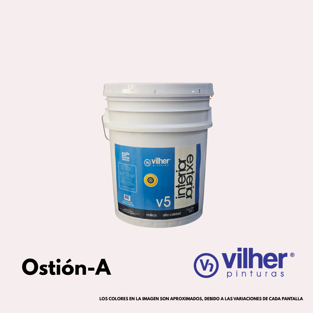 Pintura Vilher V5 Vinílica Acrílica 19 Litros 5 Años Interior y Exterior