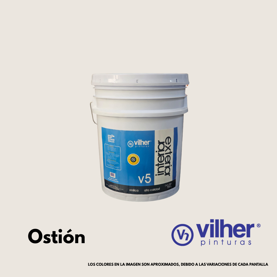 Pintura Vilher V5 Vinílica Acrílica 19 Litros 5 Años Interior y Exterior