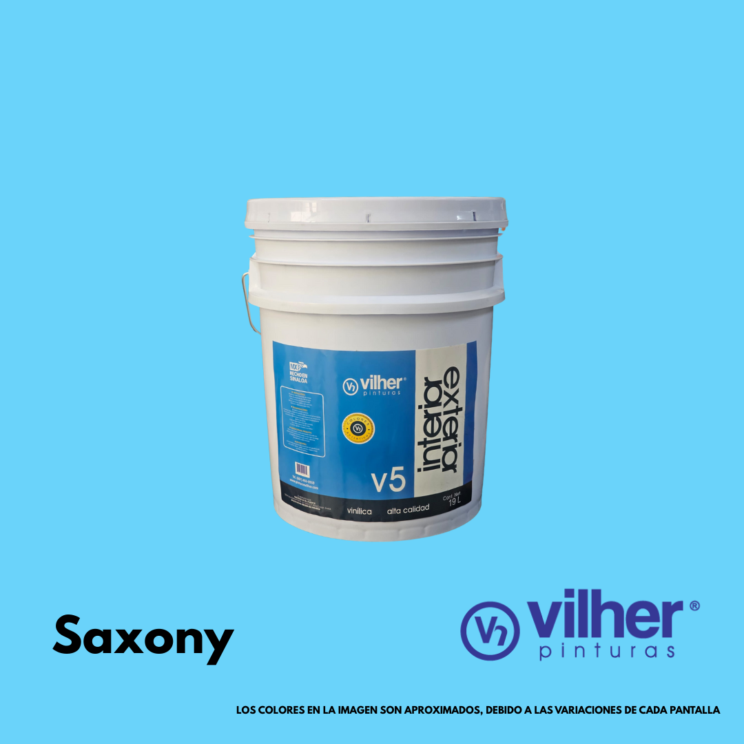 Pintura Vilher V5 Vinílica Acrílica 19 Litros 5 Años Interior y Exterior