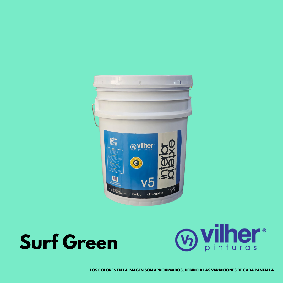 Pintura Vilher V5 Vinílica Acrílica 19 Litros 5 Años Interior y Exterior
