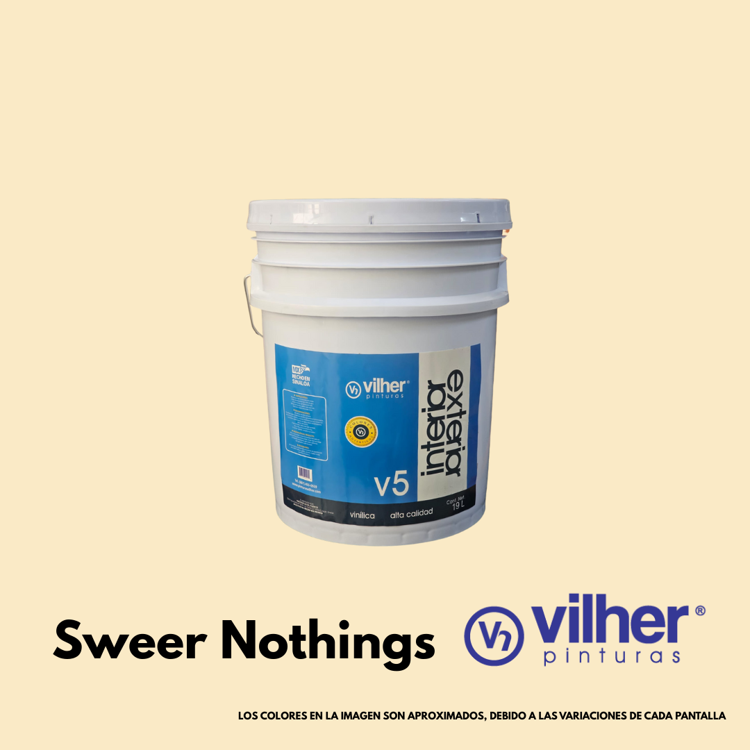 Pintura Vilher V5 Vinílica Acrílica 19 Litros 5 Años Interior y Exterior