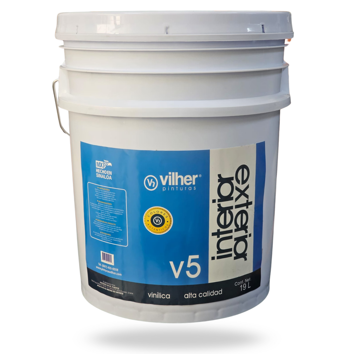 Pintura Vilher V5 Vinílica Acrílica 19 Litros 5 Años Interior y Exterior