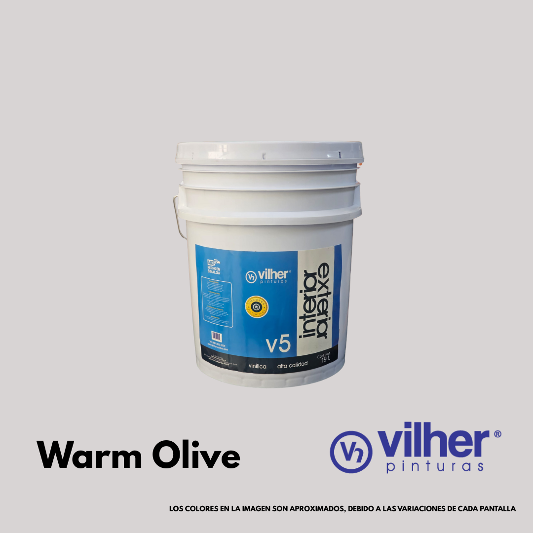 Pintura Vilher V5 Vinílica Acrílica 19 Litros 5 Años Interior y Exterior