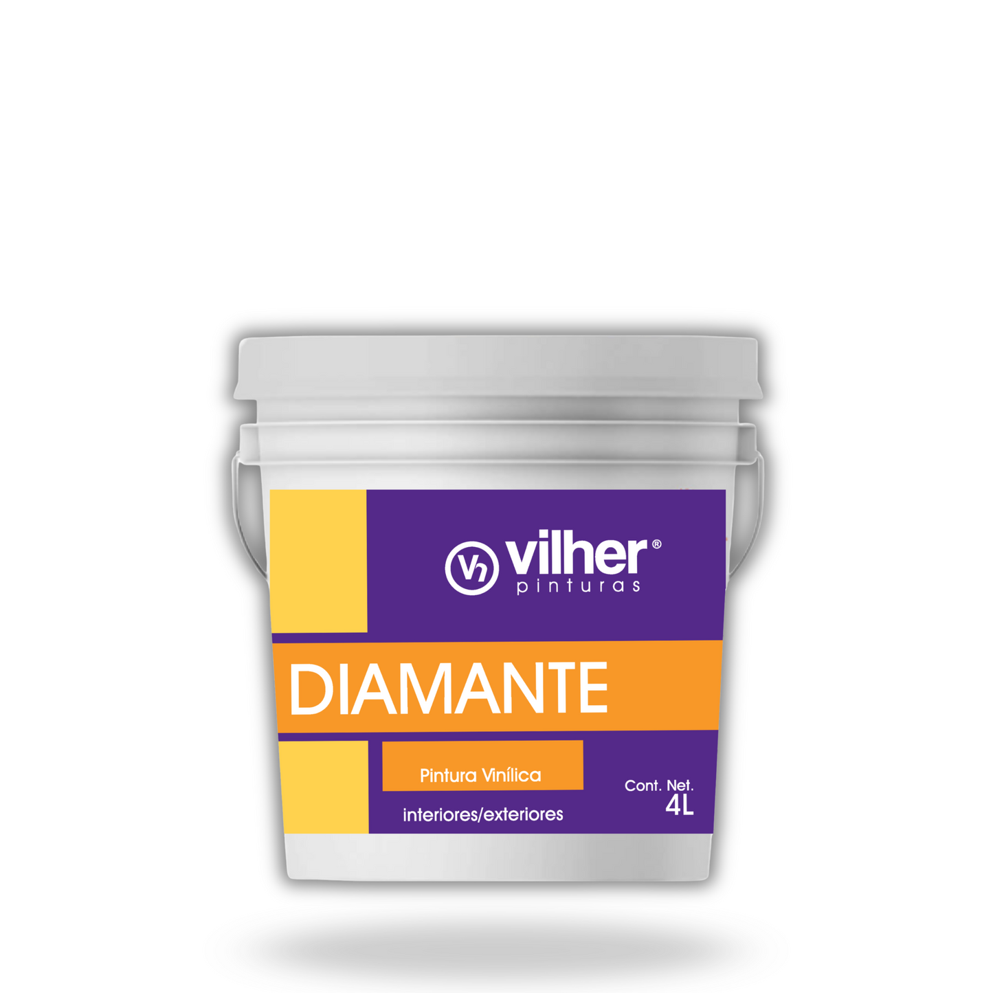 Pintura Vilher Vinílica Acrílica Diamante 4 Litros 3 Años Interior y Exterior
