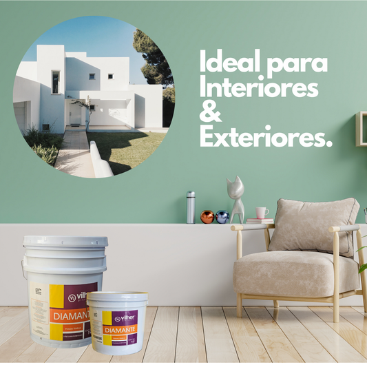Pintura Vilher Vinílica Acrílica Diamante 19 Litros 3 Años Interior y Exterior