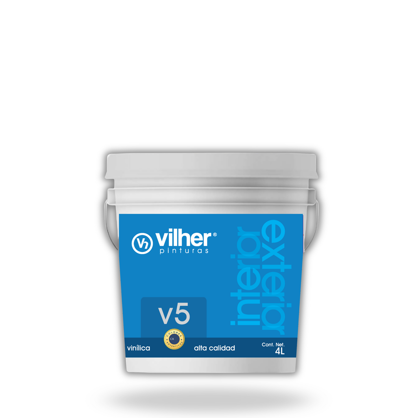 Pintura Vilher V5 Vinílica Acrílica 4 Litros 5 Años Interior y Exterior