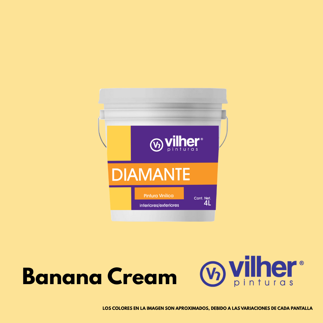 Pintura Vilher Vinílica Acrílica Diamante 4 Litros 3 Años Interior y Exterior