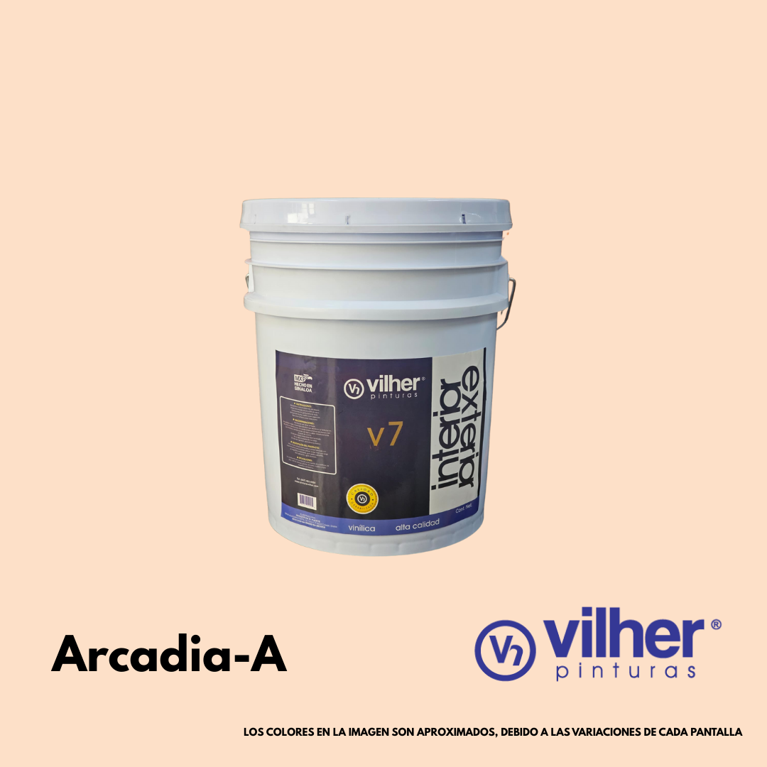 Pintura Vilher V7 Vinílica Acrílica 19 Litros 7 Años Interior y Exterior