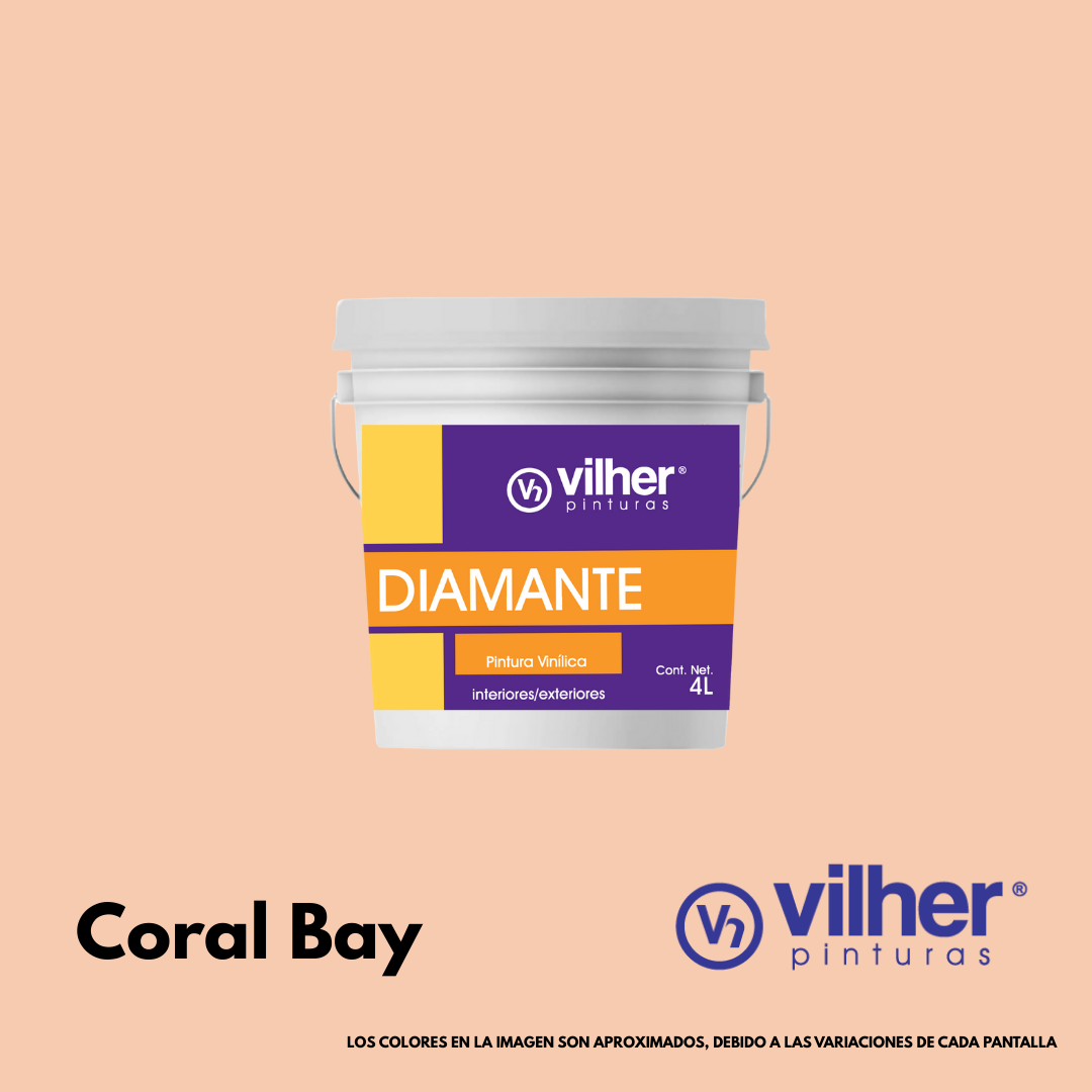 Pintura Vilher Vinílica Acrílica Diamante 4 Litros 3 Años Interior y Exterior