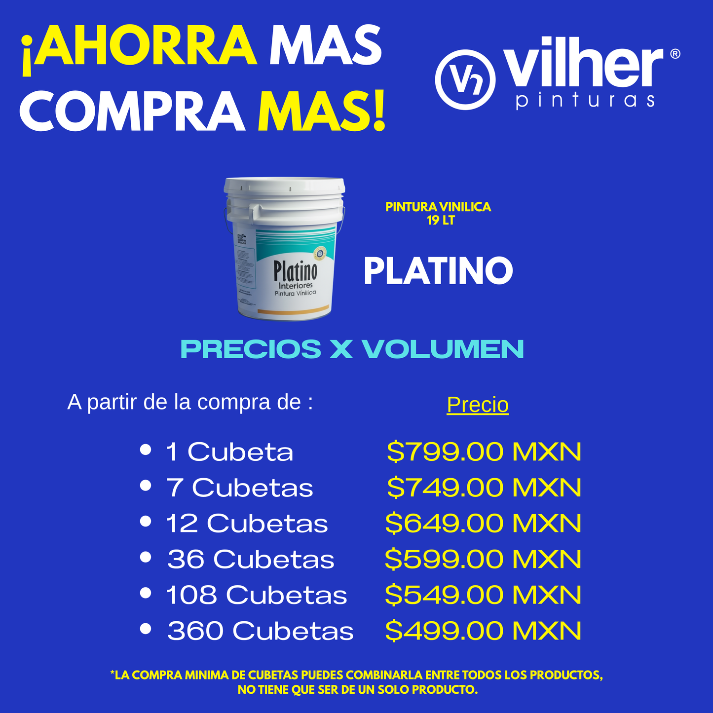 Pintura Vilher Vinílica Acrílica Platino 19 Litros Ideal para interiores