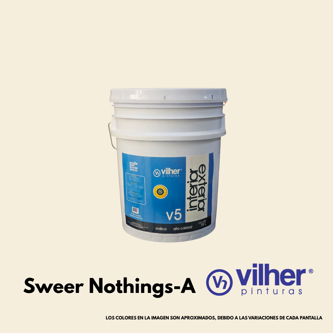 Pintura Vilher V5 Vinílica Acrílica 19 Litros 5 Años Interior y Exterior