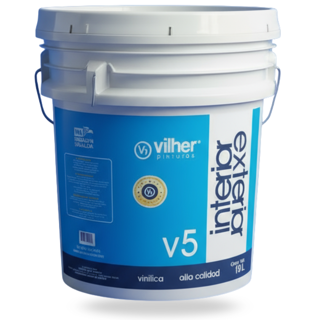 Pintura Vilher V5 Vinílica Acrílica 19 Litros 5 Años Interior y Exterior