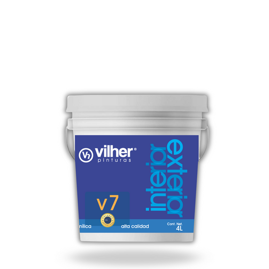 Pintura Vilher V7 Vinílica Acrílica 4 Litros 7 Años Interior y Exterior